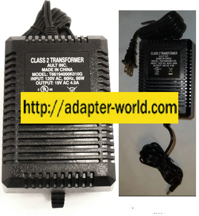 AULT T66194000K010G AC ADAPTER 19VAC 4A ~(~)~ 2.1x5.5mm New 120