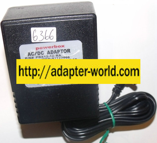 POWERBOX MKD-57122000 AC ADAPTER 12VDC 2A -( ) 2x5.5mm New 120v