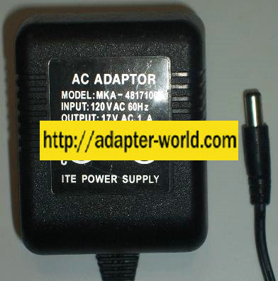 MKA-4817000 AC DC ADAPTER 17V 1A POWER SUPPLY