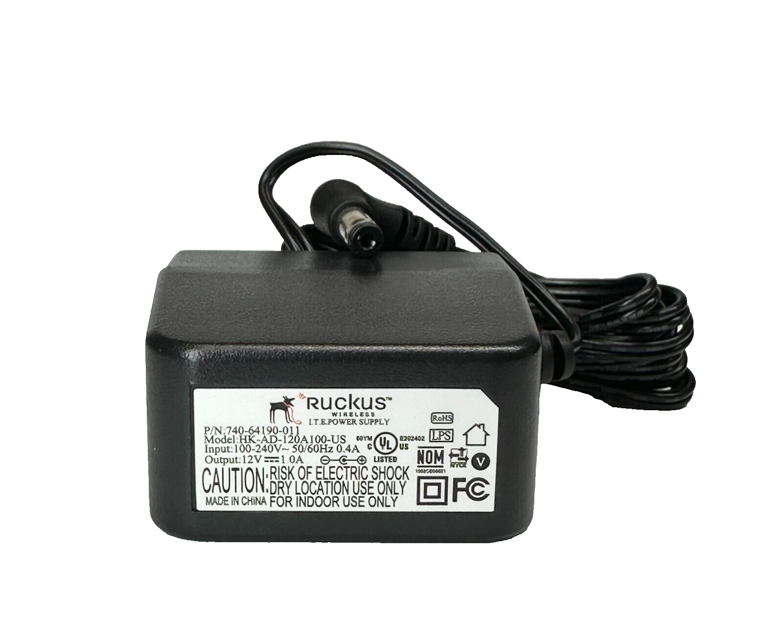 *Brand NEW*12VDC 1.0A MPN 740-64190-001 Model HK-AD-120A100-US Ruckus Power Supply