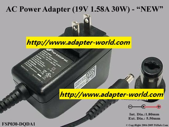 FSP FSP030-DQDA1 AC ADAPTER 19VDC 1.58A NEW -( ) 1.5x5.5x10mm R - Click Image to Close