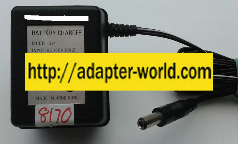 514 AC ADAPTER 5VDC 140mA -( ) New 2.5 x 5.5 x 12mm Straight Ro