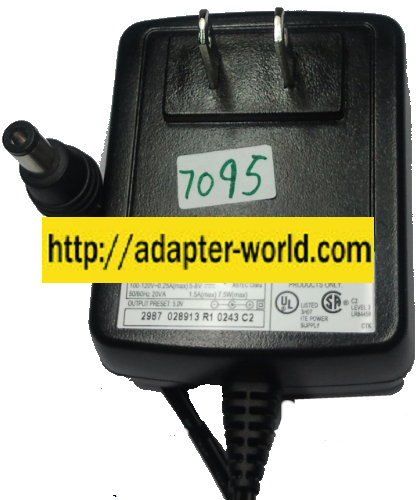 ASTEC DA7-3101A AC ADAPTER 5-8VDC 1.5A New 2.5 x 5.4 x 11 mm St