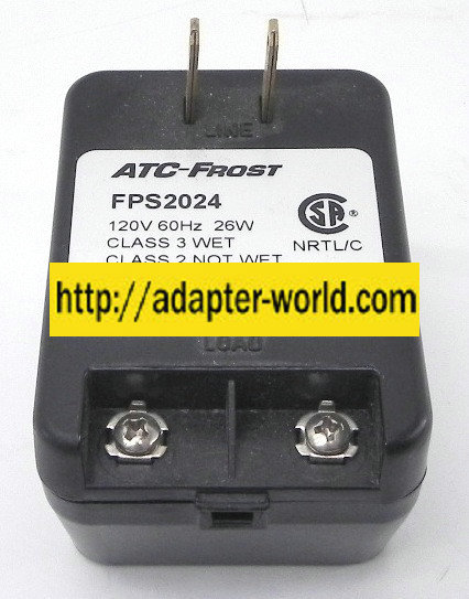 ATC-FROST FPS2024 AC ADAPTER 24VAC 20VA NEW PLUG IN POWER SUPPL ATC-FROST FPS2024 AC ADAPTER 24VAC 20VA NEW PLUG IN POWER SUPPL