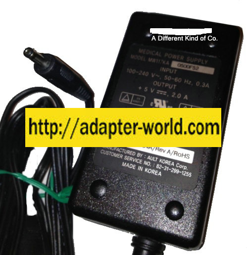 AULT MW117KA AC ADAPTER 5VDC 2A New -( )- 1.4 x 3.4 x 8.7 mm St