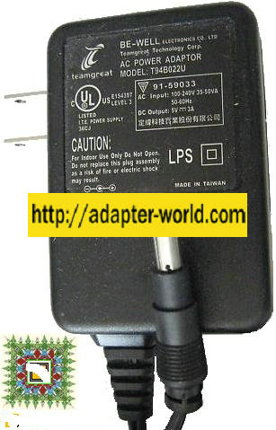 BE-WELL T94B022U AC ADAPTER 5VDC 3A Genuine SWITCHING AC ADAPTOR