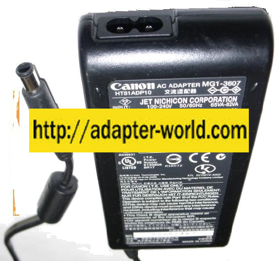 CANON MG1-3607 AC ADAPTER 16V 1.8A POWER SUPPLY