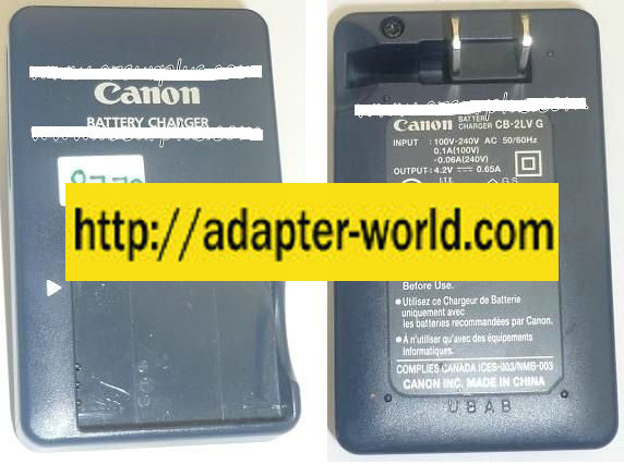 CANON CB-2LV G BATTERY CHARGER 4.2VDC 0.65A NEW ITE POWER SUPPL