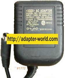 CHD DPX482462G AC ADAPTER 24VDC 0.5A 3Pin 9mm Mini din POWER SUP