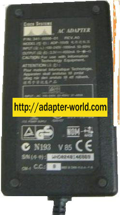 CISCO ADP-15VB AC ADAPTER 3.3V dc 4550mA -( ) 2.5x5.5mm 90 ° 100-