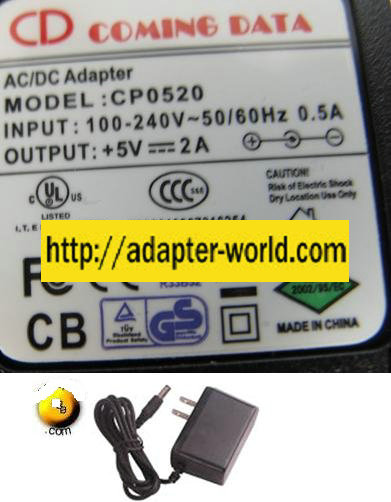 CD COMING DATA CP0520 AC ADAPTER 5VDC 2A POWER SUPPLY