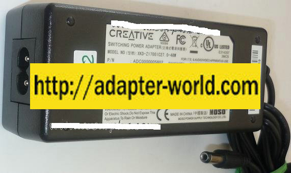 CREATIVE XKD-Z1700 I C27.048W AC ADAPTER 27VDC 1.7A NEW -( ) 2x