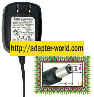 CSEC CSD1300150U-31 AC ADAPTER 13VDC 150mA NEW -( )- 2x5.5mm