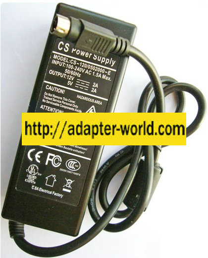 CS CS-120/0502000-E AC ADAPTER 12V 5VDC 2A 4Pin NEW Power Supp