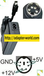 Channel Well Technology PAG0342 AC Adapter 5V 12V 2A 6pins power
