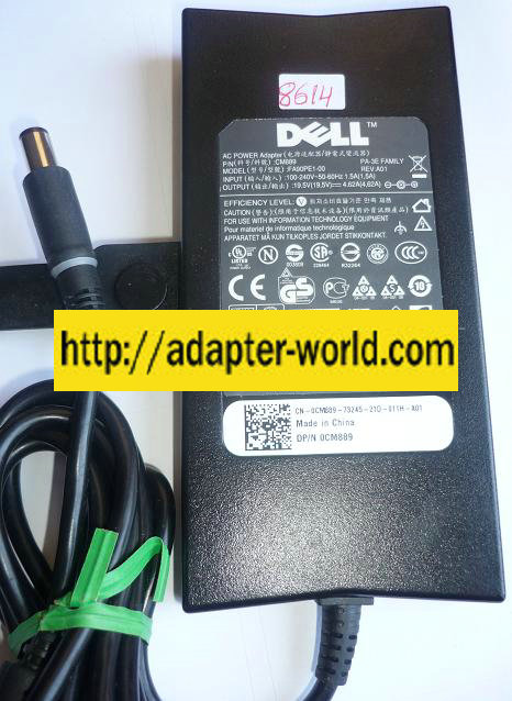 DELL FA90PE1-00 AC ADAPTER 19.5VDC 4.62A NEW -( ) 5x7.3x12.5mm