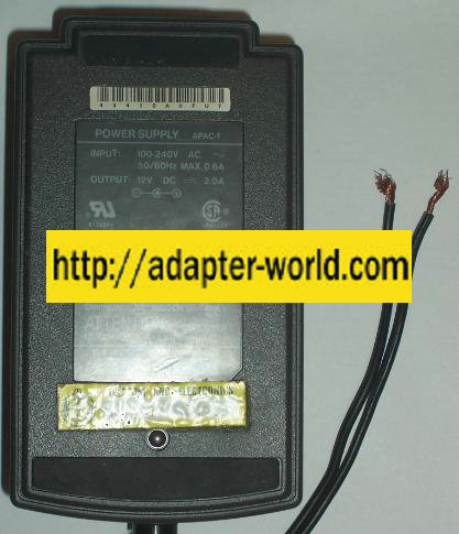 DELL APAC-1 AC ADAPTER 12V 2A POWER SUPPLY