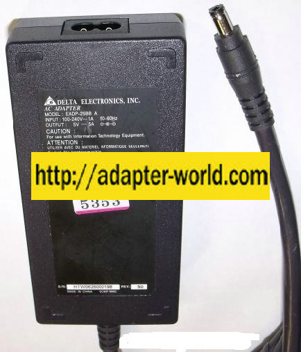 DELTA EADP-25BB A AC ADAPTER 5V 5A LAPTOP POWER SUPPLY