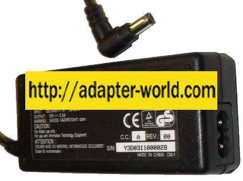 DELTA ELECTRONICS ADP-40SB A AC ADAPTER 16V DC 2.5A NEW