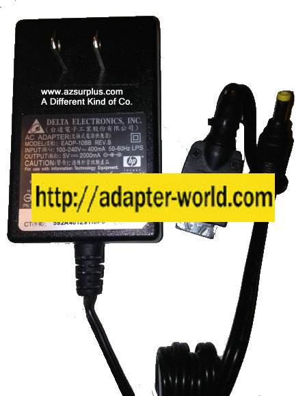 DELTA EADP-10BB AC ADAPTER 5VDC 2000mA New -( )- 2 x 4 x 10 mm