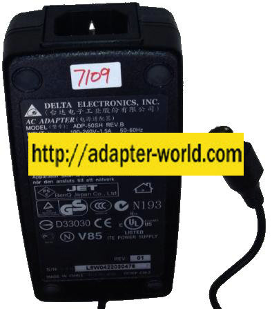 DELTA ELECTRONICS ADP-50SH REV. B AC ADAPTER 12VDC 4.16A NEW 4-