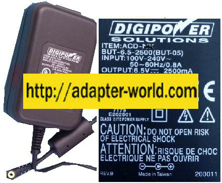 DIGIPOWER SOLUTIONS ACD-0L AC ADAPTER 6.5V 2500mA OLYMPUS DIG