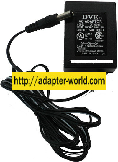 DVE DV-9300S AC ADAPTER 9VDC 300mA CLASS 2 TRANSFORMER POWER SUP