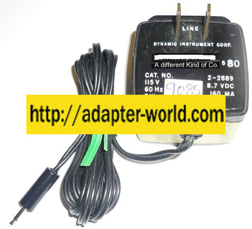 DYNAMIC 2-2889 AC ADAPTER 8.7VDC 160mA NEW 2.5mm POWER SUPPLY