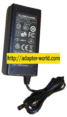 ELEMENTECH AU1361202 AC ADAPTER 12VDC 3A -( ) New 2.4 x 5.5 x