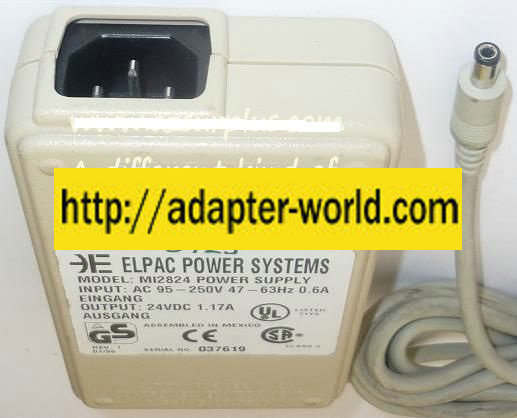 ELPAC POWER MI2824 AC ADAPTER 24VDC 1.17A NEW 2.5x5.5x9.4mm ROU