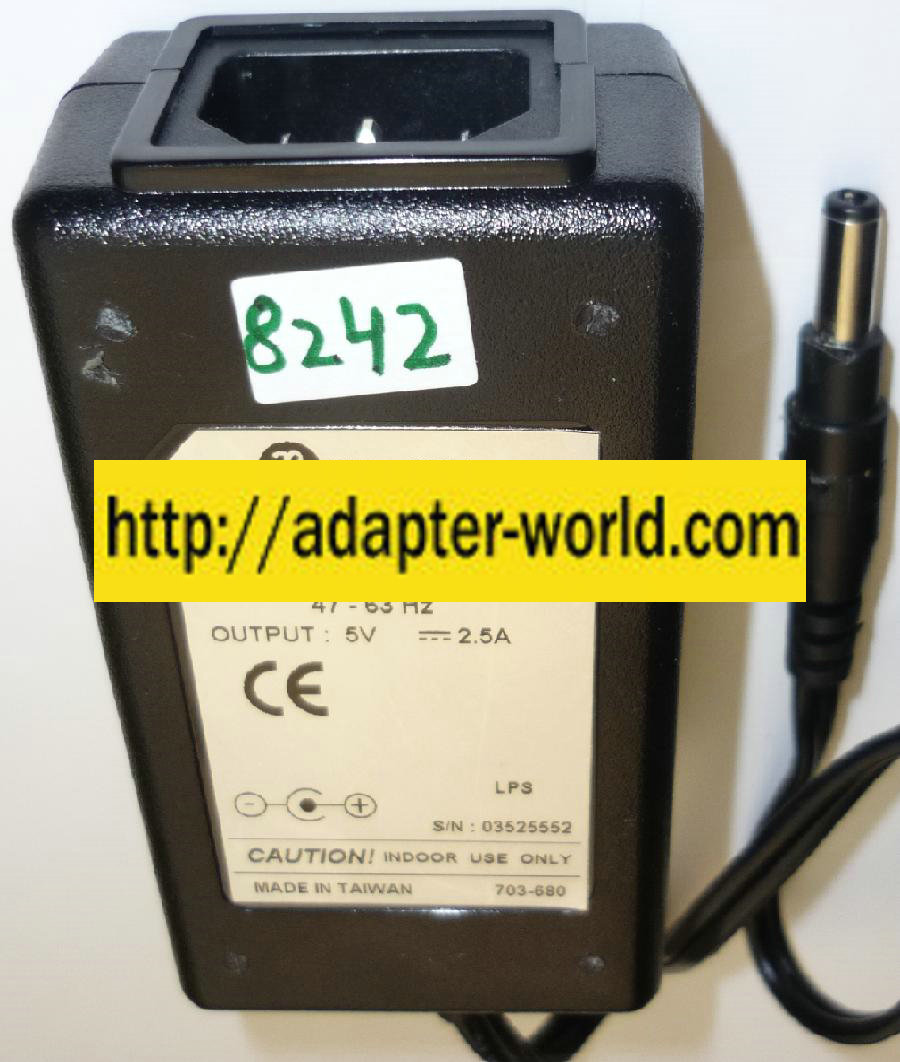 ETA-USA DTM15-55X-SP AC ADAPTER 5VDC 2.5A NEW -( )2.5x5.5 ROUN