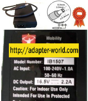 EasyPower IB1507 AC Adapter 16.5Vdc 2.2A New Power Supply Mobil