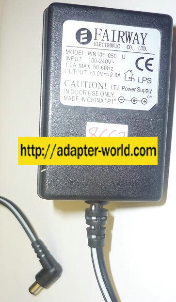 FAIRWAY WN10E-050 U AC ADAPTER 5VDC 2A NEW -( )- 2x5.5mm UK PL