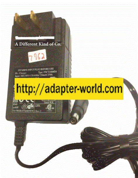 NEW FIT MAINS FW7218M24 AC ADAPTER 24VDC 0.5A 12VA 5.5X2.1mm New Straight Rou