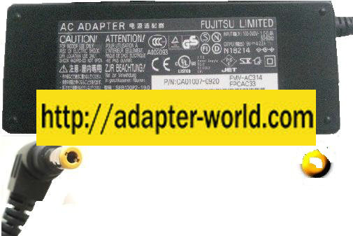 FUJITSU SEB100P2-19.0 AC ADAPTER 19Vdc 4.22A -( ) New 2.5x5.5mm