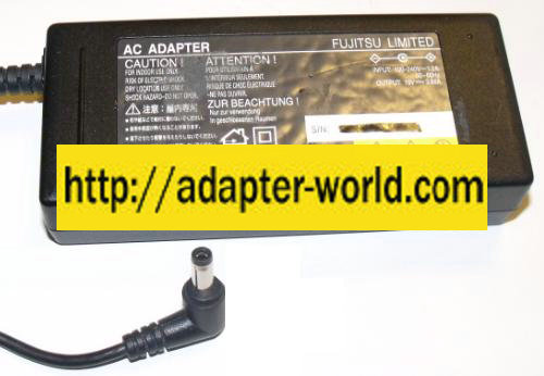 FUJITSU AC ADAPTER 19Vdc 3.68 NEW 2.8 x 4 x 12.5mm