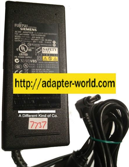 FUJITSU COMPUTERS SIEMENS ADP-90SB AD AC ADAPTER 20VDC 4.5A New