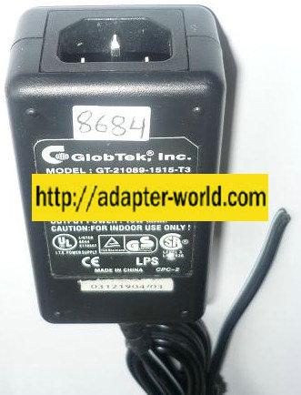 GLOBTEK GT-21089-1515-T3 AC ADAPTER 15VDC 1A 15W NEW CUT WIRE I