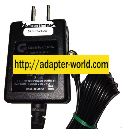 GLOBTEK Inc GT-4101W-24 AC ADAPTER 24VDC 0.5A New -( )- 2.5 x 5