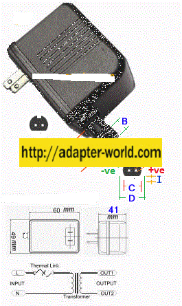 Gaoyi GPU282400150WD00 AC Adapter 24Vdc 0.15A 15mm 2Pin threaded