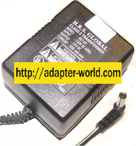 H.R.S GLOBAL AD16V AC ADAPTER 16VAC 500mA New 90 Degree Right