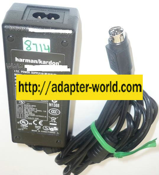 HARMON/KARDON NU40-216050-I3 AC ADAPTER 16VDC 1.5A NEW 3PIN DIN