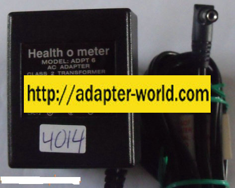 HEALTH O METER ADPT 6 AC ADAPTER 12V DC 500mA CLASS 2 TRANSFORME