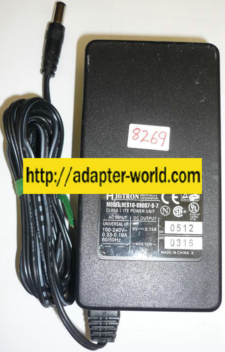 HITRON HES10-15008-0-7 AC ADAPTER 15VDC 0.75A 4VDC 0.60A NEW 6P