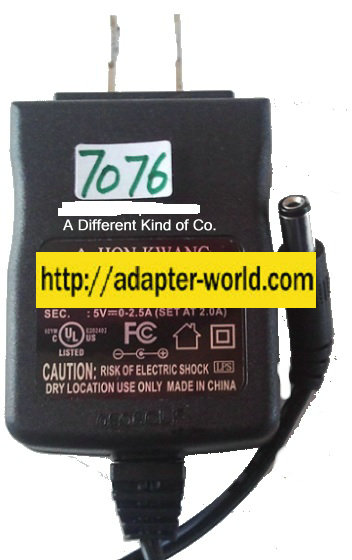 HON-KWANG HK-C110-A05 AC ADAPTER 5V 0.25A I.T.E SUPPLY