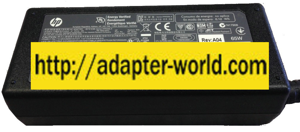 HP PA-1650-32HJ AC ADAPTER 19.5VDC 3.5A New 5 x 7.4 x 12.6 mm S