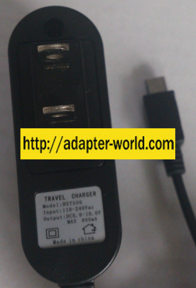 HST006 AC ADAPTER 5-10VDC 800mA NEW MICRO-B USB CONNECTOR
