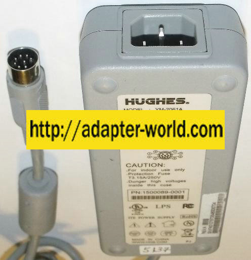 HUGHES YM-2061A AC Adapter 6.5V 1.3A 19.5VDC 8Pin 64W Dual outpu