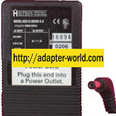 Hitron HES10-06020-0-2 AC Adapter 6VDC 2A -( ) 2x5.5mm 90 ° 100-2