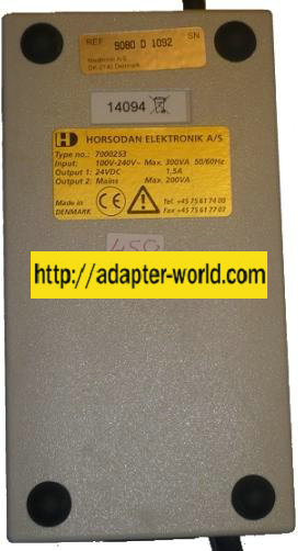 HORSODAN 7000253 AC ADAPTER 24VDC 1.5A Power Supply Medical Equi HORSODAN 7000253 AC ADAPTER 24VDC 1.5A Power Supply Medical Equi